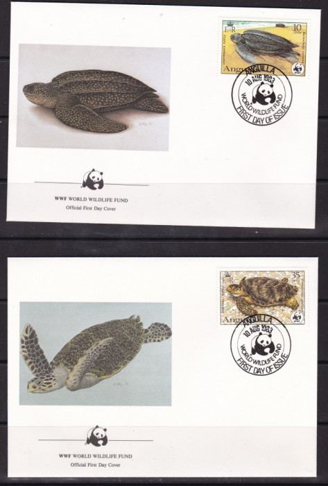 Anguilla 1983 fauna marina testoase MI 541-544 FDC w19