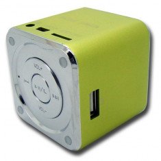 Mini Boxa Portabila MUSIC ANGEL alimentare USB, Radio Fm, Suport TF(Micro SD), U-Disk Verde - MD07U foto