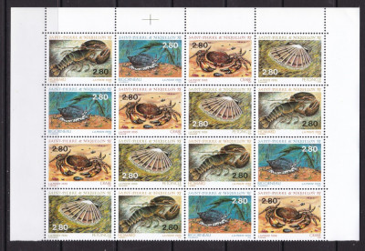 St.Pierre et Miquelon 1995 fauna marina MI 693-696 4 streif MNH w19 foto