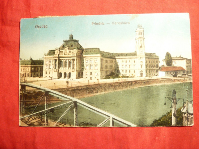 Ilustrata Oradea -Vedere de pe Pod , circulat 1928