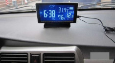 Voltmetru Auto / Ceas / Termometru Auto Interior - Exterior / Higrometru / Prognoza meteo Ecran LCD 4.5&amp;quot; foto