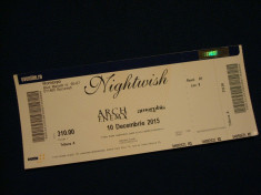 Bilet concert NIGHTWISH 10 decembrie 2015 rand 1, Loc 8, Tribuna A ! foto