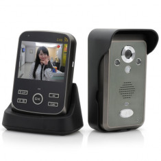 J97 Interfon Wireless Video pentru usa &amp;quot;SafeGuard&amp;quot; - Monitor 3.5&amp;#039;&amp;#039;, Gama de transmisie 300m, Functie Foto si Video, PIR Detectare a Miscarii foto