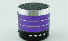 Boxa portabila metalica cu Led, Wireless / Bluetooth pentru smartphone, iPhone 6 S903 - Violet foto