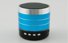 Boxa portabila metalica cu Led, Wireless / Bluetooth pentru smartphone, iPhone 6 S903 - Albastra foto