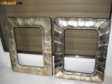 Rame Foto Vintage Argintate, Set 2, 32/26cm, Metal Gros, Design deosebit. Stativ Foto Decor