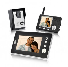 J80 Interfon Wireless Video pentru usa cu 2 Receptoare &amp;#039;&amp;#039; Double Vision Guardian&amp;#039;&amp;#039; - Vedere Dubla ( Senzor CMOS) foto