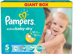 PAMPERS Scutece Active Baby 5 Junior Giant Pack, 78 bucati foto