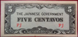 Cumpara ieftin Bancnota istorica 5 Centavos- FILIPINE / Ocupatie Japoneza, anul 1942 *Cod 547 A