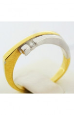 P - Inel aur 18k, 750, diamant de cca. 0.04 ct, 3.95 grame foto