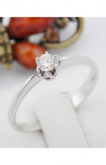 B - Inel logodna aur alb 14k, Diamant cca. 0.15 ct., 1.77 grame foto