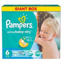 PAMPERS Scutece Active Baby 6 ExtraLarge Giant Pack, 66 bucati foto
