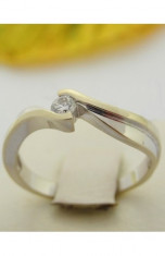 R - Inel aur 14k, diamant de cca. 0.12 ct, 3.18 grame foto