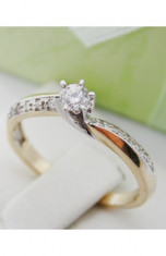 Inel aur 14k, Diamant cca. 0.15 ct., 2.43 grame foto