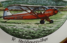 Farfurie portelan - scoala de aviatie Fliegerschule - Flugbetrieb Stro?enreuther foto