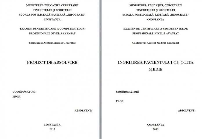 Lucrare De Licenta Amg Ingrijirea Pacientului Cu Otita Medie 1