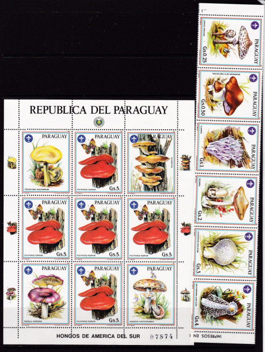 Paraguay 1986 ciuperci MI 3950-3956 MNH w19