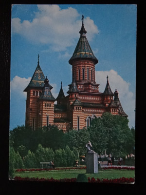 SEPT15-Vedere/Carte postala-Timisoara-Catedrala-circulata foto