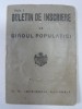 BULETIN DE INSCRIERE LA BIROUL POPULATIEI - 1944, Documente