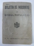 BULETIN DE INSCRIERE LA BIROUL POPULATIEI - 1944