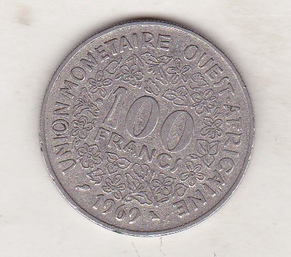 bnk mnd Africa de Vest 100 franci 1969