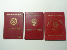 CARNET PCR - CARNET UTC - CARNET SINDICAT - LOT DE 3 CARNETE foto