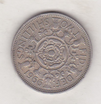 bnk mnd Marea Britanie Anglia 2 shillings 1966 vf foto