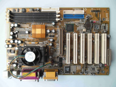 Placa de baza FastFame 3SLAV2 SDRAM AGP socket 370 + procesor + cooler foto