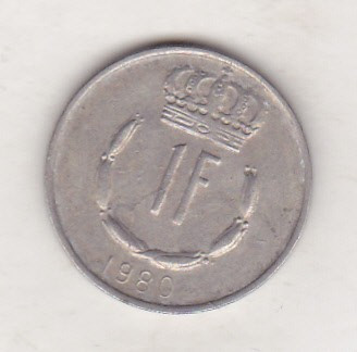 bnk mnd Luxemburg 1 franc 1980 foto