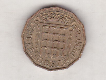 bnk mnd Marea Britanie Anglia 3 pence 1967