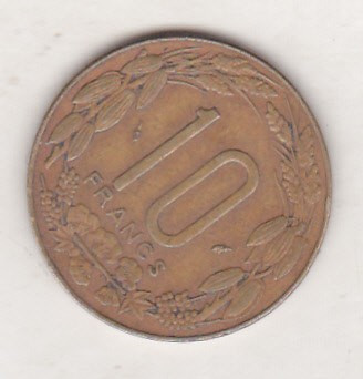 bnk mnd Africa Centrala 10 franci 1975