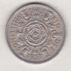 bnk mnd Marea Britanie Anglia 2 shillings 1957 vf