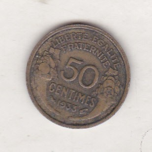 bnk mnd Franta 50 centimes 1933 foto