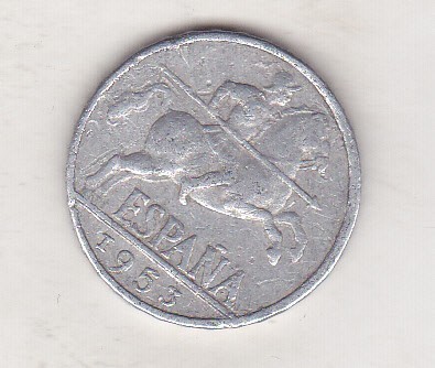 bnk mnd Spania 10 centimos 1953 foto