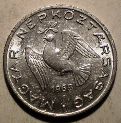 7.631 UNGARIA 10 FILLER 1965 XF foto