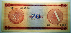 183 CUBA FOREIGN EXCHANGE CERTIFICATES 20 PESOS ND 1985 A SR. 509 foto