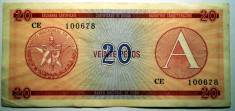 185 CUBA FOREIGN EXCHANGE CERTIFICATES 20 PESOS ND 1985 A SR. 678 foto