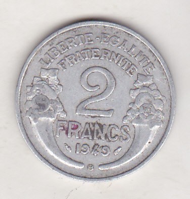 bnk mnd Franta 2 franci 1949 B foto