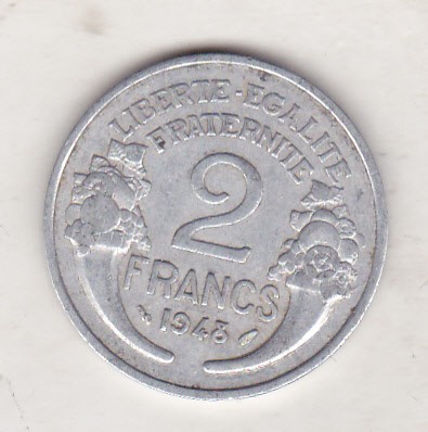 bnk mnd Franta 2 franci 1948 foto