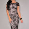 T346-1 Rochie midi eleganta cu dantela