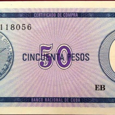 Bancnota 50 PESOS - CUBA, anul 1985 *Cod 766 A = UNC