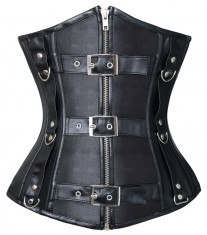 T204 Corset brau imitatie piele foto