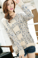 BL266-4 Bluza casual cu mohair si tricot foto