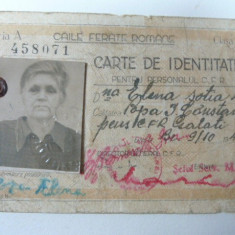 CFR - CARTE DE IDENTITATE - PENTRU PERSONALUL CFR - ANUL 1946