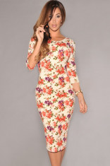 F282-15 Rochie sexi cu imprimeu floral foto