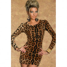 H176-99 Rochie sexy cu maneci lungi si model animal print foto