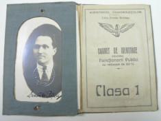 CFR - CARNET DE IDENTITATE PENTRU FUNCTIONARI PUBLICI - CLASA 1- ANUL 1922 foto