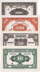 Romania 10, 50, 200, 2000 Lei 1920 Emisiuni Ferdinand Reproduceri foto