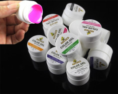 KIT SET 12 MODELE GEL GELURI PT LAMPA UV COLOR COLORAT foto