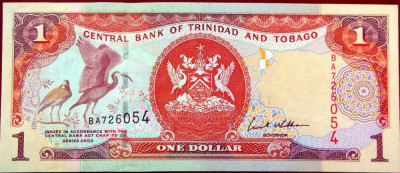 Bancnota exotica 1 DOLAR - TRINIDAD TOBAGO, 2002 * Cod 767 = UNC foto